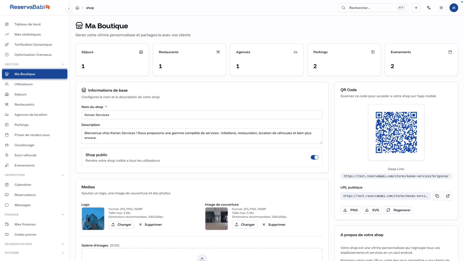 Gestion de boutique ReservaBabi